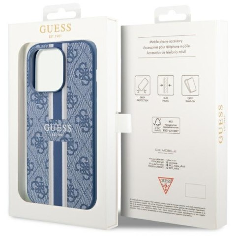 Guess nakładka do iPhone 14 Pro Max 6,7" GUHMP14XP4RPSB niebieska hardcase Magsafe 4G Printed Stripes Guess nakładka do iPhone 14 Pro Max 6,7" GUHMP14XP4RPSB niebieska hardcase Magsafe 4G Printed Stripes