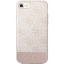 Guess nakładka do iPhone 7 / 8 / SE GUHCI8G4GLPI różowa HC PC/TPU 4G PU Bottom Stripe