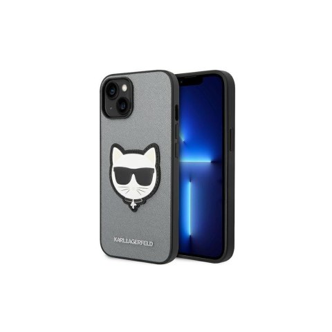 Karl Lagerfeld nakładka do iPhone 14 Plus 6,7" KLHCP14MSAPCHG srebrna PU Saffiano case with Choupette Head Patch Karl Lagerfeld nakładka do iPhone 14 Plus 6,7" KLHCP14MSAPCHG srebrna PU Saffiano case with Choupette Head Patch