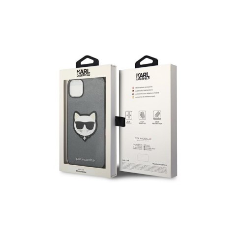 Karl Lagerfeld nakładka do iPhone 14 Plus 6,7" KLHCP14MSAPCHG srebrna PU Saffiano case with Choupette Head Patch Karl Lagerfeld nakładka do iPhone 14 Plus 6,7" KLHCP14MSAPCHG srebrna PU Saffiano case with Choupette Head Patch