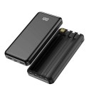 Forever power bank TB-411 ALLin1 10000 mAh czarny z kablami USB-C + Lightning + microUSB