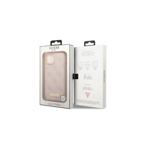 Guess nakładka do iPhone 13 Pro 6,1" GUHMP13LU4GPRP różowa HC Magsafe 4G PU Logo Plate Guess nakładka do iPhone 13 Pro 6,1" GUHMP13LU4GPRP różowa HC Magsafe 4G PU Logo Plate