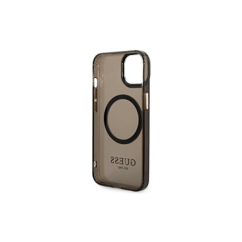 Guess nakładka do iPhone 14 Plus 6,7" GUHMP14MHTCMK czarna HC Magsafe Gold Outline Translucent Guess nakładka do iPhone 14 Plus 6,7" GUHMP14MHTCMK czarna HC Magsafe Gold Outline Translucent