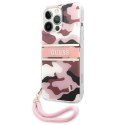 Guess nakładka do iPhone 13 Pro / 13 6,1" GUHCP13LKCABPI różowy hard case Camo Strap Collection