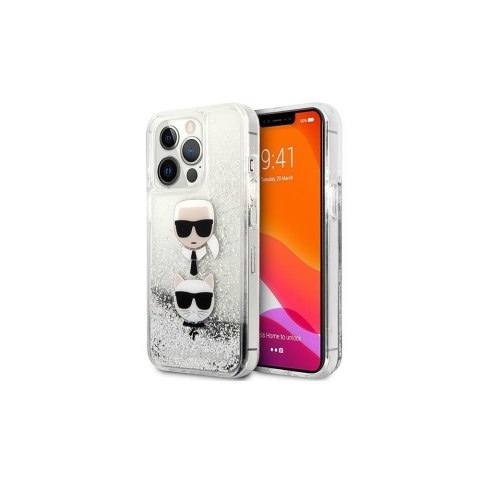Karl Lagerfeld nakładka do iPhone 13 Pro / 13 6,1" KLHCP13LKICGLS srebrna hard case Liquid Glitter Karl&Choupette Head Karl Lagerfeld nakładka do iPhone 13 Pro / 13 6,1" KLHCP13LKICGLS srebrna hard case Liquid Glitter Karl&Choupette Head