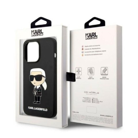 Karl Lagerfeld nakładka do iPhone 14 Pro 6,1" KLHCP14LSNIKBCK czarna hardcase Silicone NFT Ikonik Karl Lagerfeld nakładka do iPhone 14 Pro 6,1" KLHCP14LSNIKBCK czarna hardcase Silicone NFT Ikonik