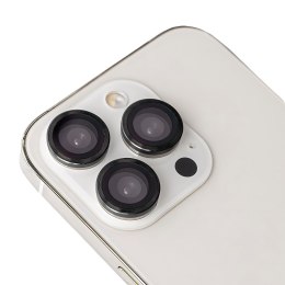 Zestaw szkieł na aparat do iPhone 12 Mini / iPhone 12 / iPhone 11 czarna ramka (2 sztuki)