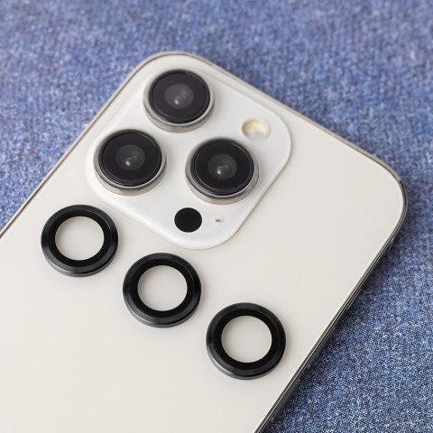 Zestaw szkieł na aparat do iPhone 13 Pro / iPhone 13 Pro Max czarna ramka (3 sztuki) Zestaw szkieł na aparat do iPhone 13 Pro / iPhone 13 Pro Max czarna ramka (3 sztuki)
