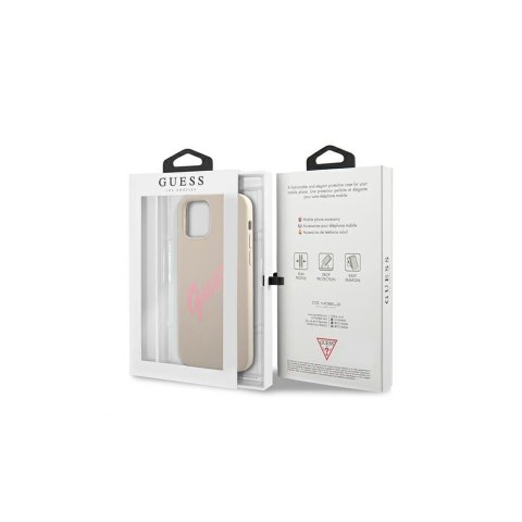 Guess nakładka do iPhone 12 / 12 Pro 6,1" GUHCP12MLSVSGP szaro różowy hard case Silicone Vintage Guess nakładka do iPhone 12 / 12 Pro 6,1" GUHCP12MLSVSGP szaro różowy hard case Silicone Vintage