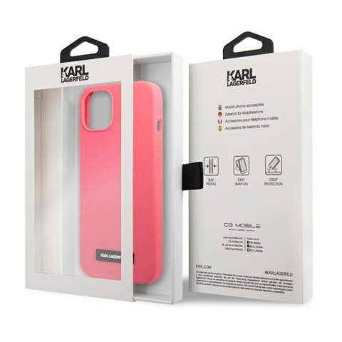 Karl Lagerfeld nakładka do iPhone 13 KLHCP13MSLMP1PI fuksja hard case Liquid Glitter Logo Karl Lagerfeld nakładka do iPhone 13 KLHCP13MSLMP1PI fuksja hard case Liquid Glitter Logo