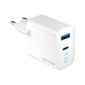 Forever ładowarka sieciowa GaN PD QC TC-06-33AC 1x USB-C 1x USB 33W biała