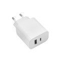 Maxlife ładowarka sieciowa PD QC MXTC-06 1x USB-C 1x USB 20W biała