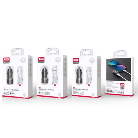 XO ładowarka samochodowa CC48 2x USB 2,4A szara + kabel microUSB XO ładowarka samochodowa CC48 2x USB 2,4A szara + kabel microUSB