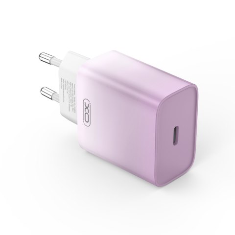 XO ładowarka sieciowa CE18 PD 30W 1x USB-C fioletowo-biała + kabel USB-C - USB-C XO ładowarka sieciowa CE18 PD 30W 1x USB-C fioletowo-biała + kabel USB-C - USB-C