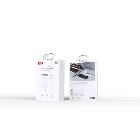 XO ładowarka sieciowa CE19 QC 18W 1x USB biała + kabel microUSB XO ładowarka sieciowa CE19 QC 18W 1x USB biała + kabel microUSB