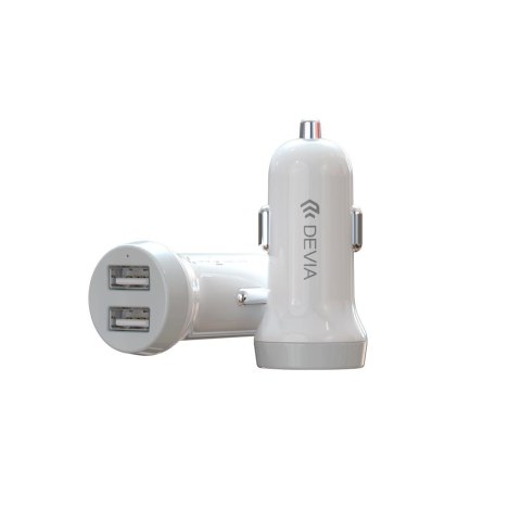 Devia ładowarka samochodowa Smart 2x USB 3,1A biała + kabel USB-C Devia ładowarka samochodowa Smart 2x USB 3,1A biała + kabel USB-C