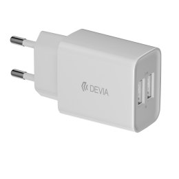 Devia ładowarka sieciowa Smart 2x USB 2,4A biała + kabel microUSB