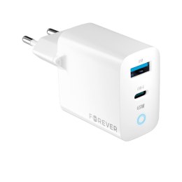 Forever ładowarka sieciowa GaN PD QC TC-06-65AC 1x USB-C 1x USB 65W biała