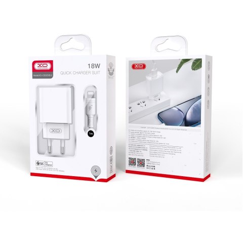 XO ładowarka sieciowa CE02D QC 3.0 18W 1x USB biała + kabel microUSB XO ładowarka sieciowa CE02D QC 3.0 18W 1x USB biała + kabel microUSB