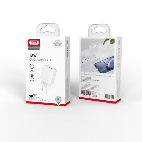 XO ładowarka sieciowa CE02D QC 3.0 18W 1x USB biała XO ładowarka sieciowa CE02D QC 3.0 18W 1x USB biała