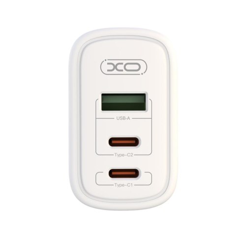 XO ładowarka sieciowa CE04 PD 65W 2x USB-C 1x USB biała XO ładowarka sieciowa CE04 PD 65W 2x USB-C 1x USB biała