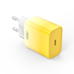 XO ładowarka sieciowa CE18 PD 30W 1x USB-C żółto-biała + kabel USB-C - USB-C