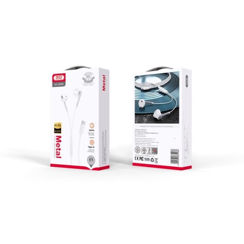 XO słuchawki przewodowe EP66 USB-C douszne białe XO słuchawki przewodowe EP66 USB-C douszne białe