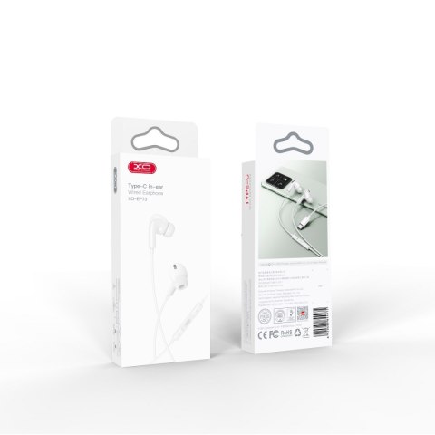 XO słuchawki przewodowe EP73 USB-C dokanałowe białe XO słuchawki przewodowe EP73 USB-C dokanałowe białe