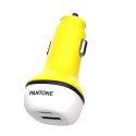 PANTONE ładowarka samochodowa38W PD QC 1x USB 1x USB-C PT-PDDC05 Yellow 102C