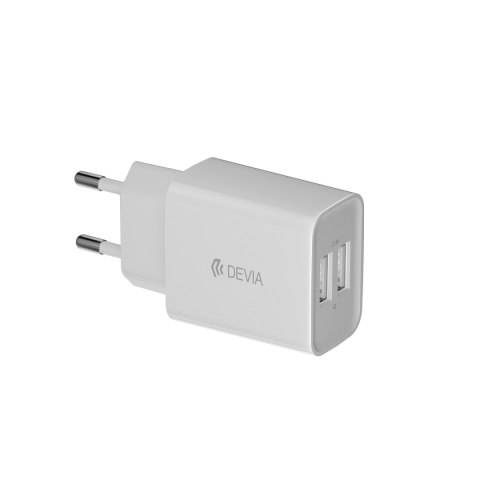 Devia ładowarka sieciowa Smart 2x USB 2,4A biała + kabel USB-C Devia ładowarka sieciowa Smart 2x USB 2,4A biała + kabel USB-C