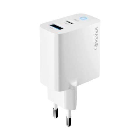 Forever ładowarka sieciowa GaN PD QC TC-06-45AC 1x USB-C 1x USB 45W biała Forever ładowarka sieciowa GaN PD QC TC-06-45AC 1x USB-C 1x USB 45W biała