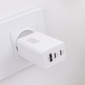 Maxlife ładowarka sieciowa PD QC MXTC-08-65ACC 2x USB-C 1x USB 65W biała