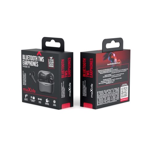 Maxlife słuchawki Bluetooth MXBE-01 TWS czarne dokanałowe Maxlife słuchawki Bluetooth MXBE-01 TWS czarne dokanałowe