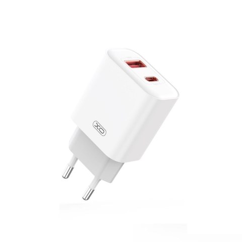 XO ładowarka sieciowa CE12 PD QC 3.0 20W 1x USB 1x USB-C biała + kabel USB - microUSB XO ładowarka sieciowa CE12 PD QC 3.0 20W 1x USB 1x USB-C biała + kabel USB - microUSB