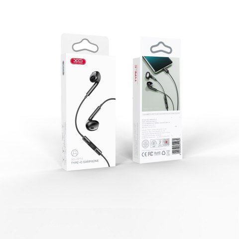 XO słuchawki przewodowe EP74 USB-C dokanałowe czarne XO słuchawki przewodowe EP74 USB-C dokanałowe czarne