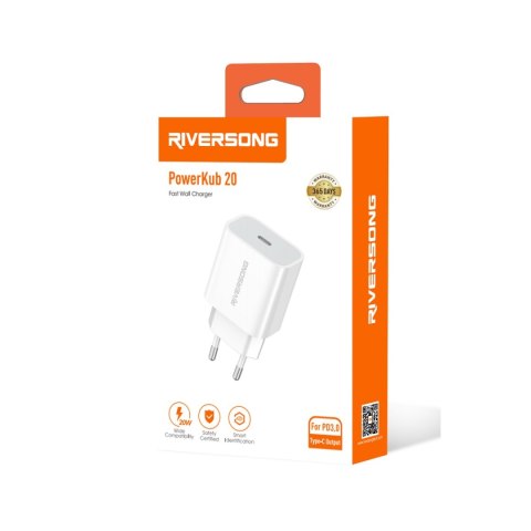 Riversong ładowarka sieciowa PowerKub 20 1x USB-C 20W biała AD75 Riversong ładowarka sieciowa PowerKub 20 1x USB-C 20W biała AD75
