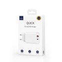 WIWU ładowarka sieciowa Wi-U002 PD + QC 20W 1x USB 1x USB-C biała