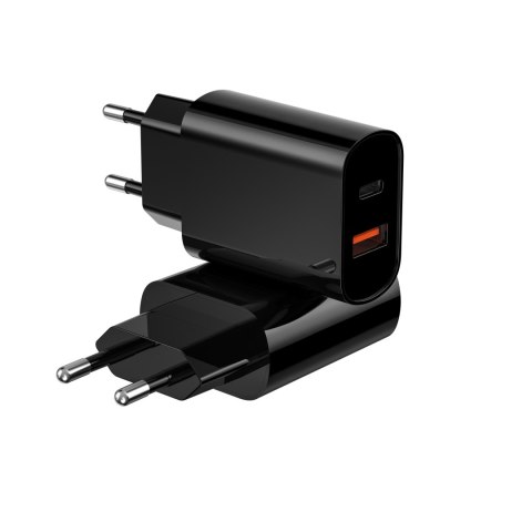 WIWU ładowarka sieciowa Wi-U002 PD + QC 20W 1x USB 1x USB-C czarna WIWU ładowarka sieciowa Wi-U002 PD + QC 20W 1x USB 1x USB-C czarna