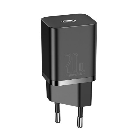 Baseus ładowarka sieciowa Super Si PD 20W 1x USB-C czarna Baseus ładowarka sieciowa Super Si PD 20W 1x USB-C czarna