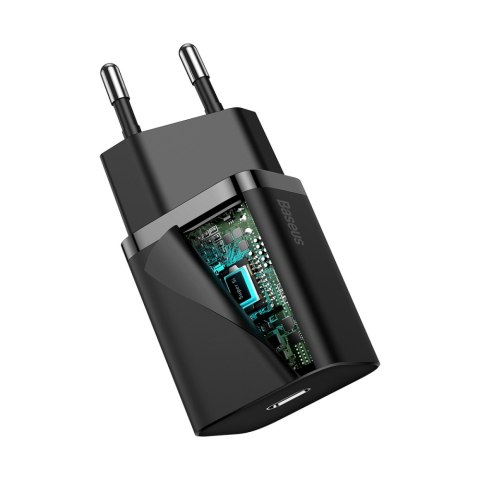 Baseus ładowarka sieciowa Super Si PD 20W 1x USB-C czarna Baseus ładowarka sieciowa Super Si PD 20W 1x USB-C czarna