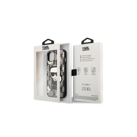 Karl Lagerfeld nakładka do iPhone 13 KLHCP13MPMNFIK1 szara hard case Monogram Iconic Karl Karl Lagerfeld nakładka do iPhone 13 KLHCP13MPMNFIK1 szara hard case Monogram Iconic Karl