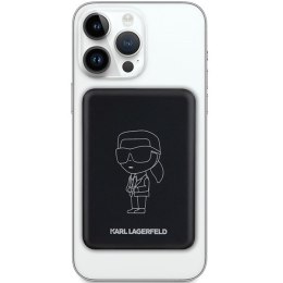 Karl Lagerfeld power bank indukcyjny KLPBM5KIOTTGK 5000mAh czarna NFT Outline Ikonik MagSafe