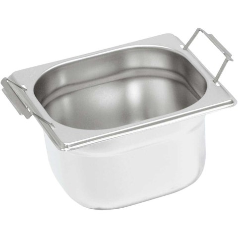 Pojemnik stalowy z uchwytami, GN 1/6, H 100 mm Pojemnik stalowy z uchwytami, GN 1/6, H 100 mm
