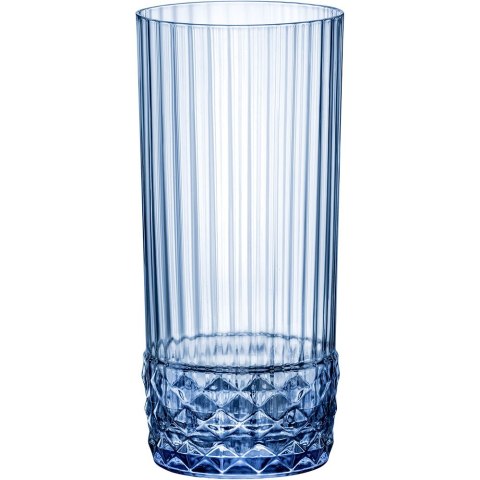 Szklanka wysoka, sapphire blue, America' 20 s, V 490 ml