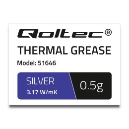 Pasta termoprzewodząca Qoltec 3.17 W/m-K| 0.5g | Srebrna