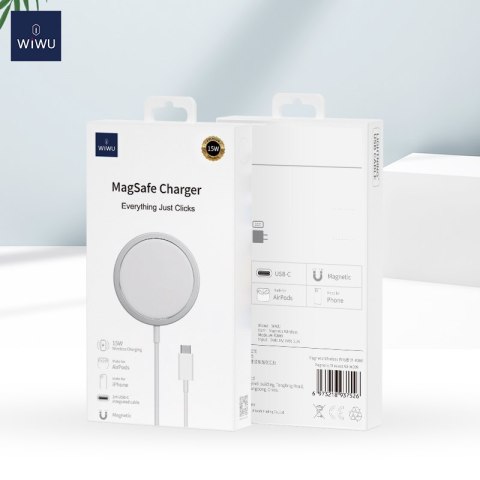 WIWU ładowarka indukcyjna Wi-W009 magnetyczna biała 15W WIWU ładowarka indukcyjna Wi-W009 magnetyczna biała 15W
