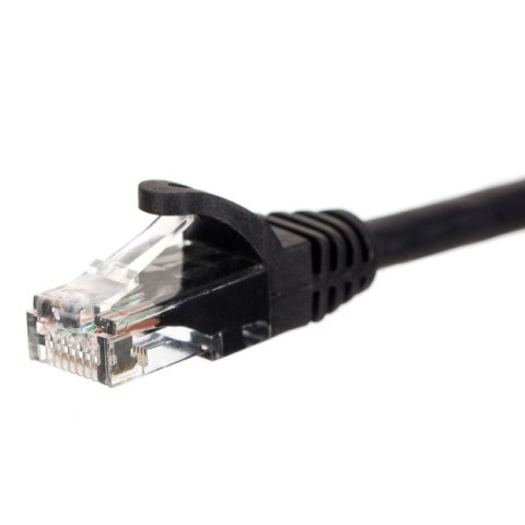 Patchcord RJ45, Netrack osłonka zalewana, kat. 5e UTP, 3m czarny