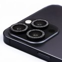 Zestaw szkieł na aparat do iPhone 11 Pro Max black glitter (3 sztuki)