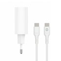 Forever ładowarka sieciowa PD QC TC-07 1x USB-C 1x USB 30W biała + kabel USB-C - USB-C 60W