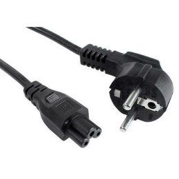 Kabel zasilający Akyga AK-NB-01A CEE 7/7 - IEC C5 do notebooka (koniczynka) 250V/50Hz 2,5A 1,5m czarny